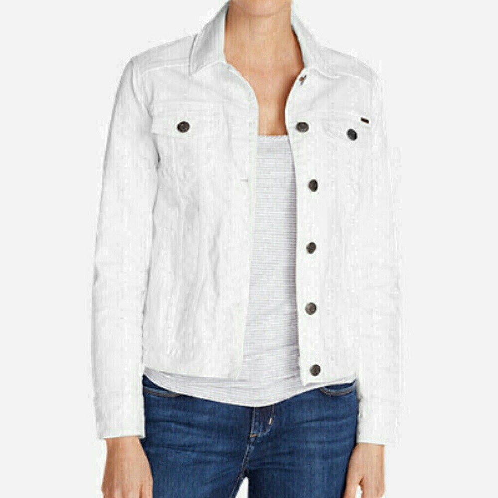Eddie Bauer White Denim Jean Jacket